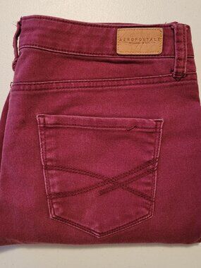 Aeropostale Girls High Waisted Jeggings X 2 Size 8 Reg/Norm - Maroon & Dark Blue